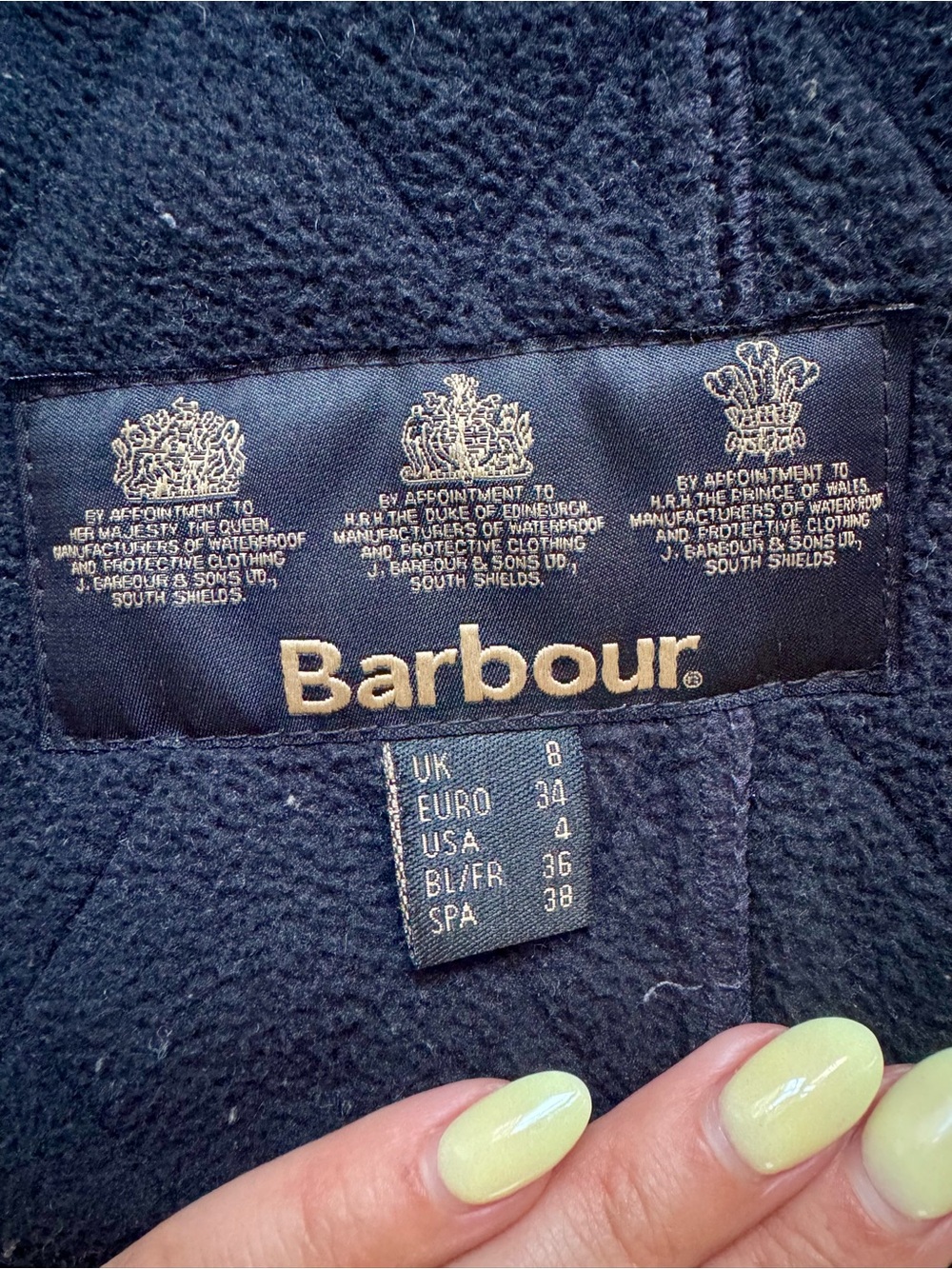 Barbour Women’s Black Quilted Belted Field Jacket, Size 4 - Picture 8 of 10